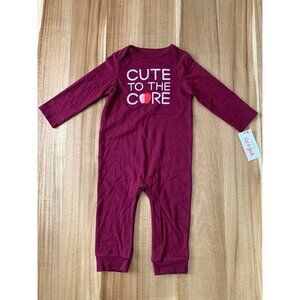 Cat & Jack Babies Sleepwear 1 Piece Pajamas "Cute To The Core" Long Sleeve 12M